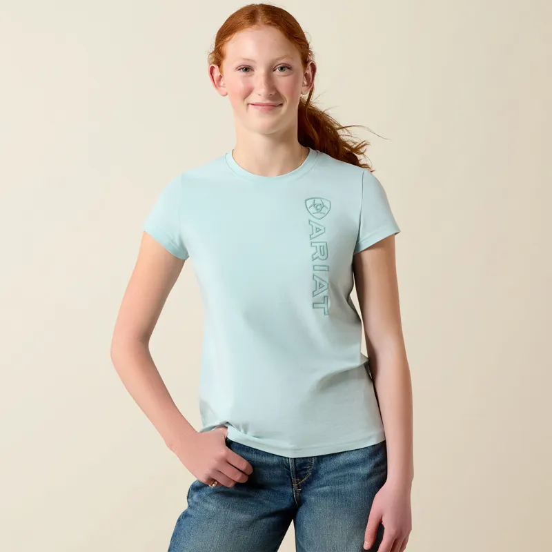 Ariat Vertical Logo T-Shirt in Starlight Blue-1