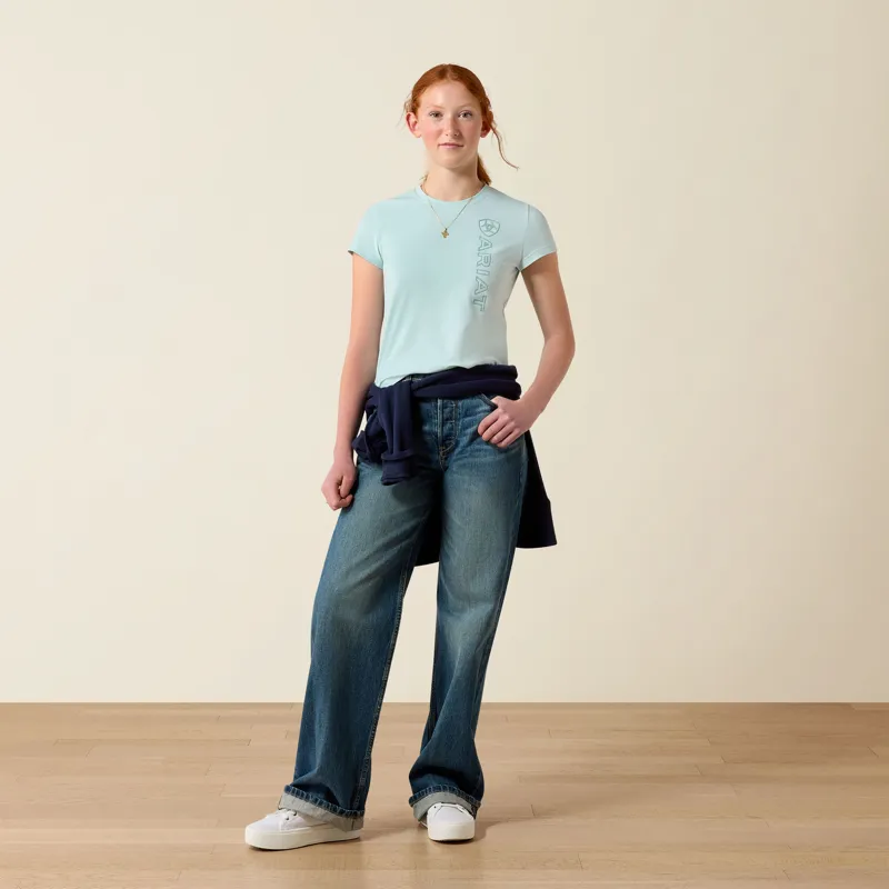 Ariat Vertical Logo T-Shirt in Starlight Blue