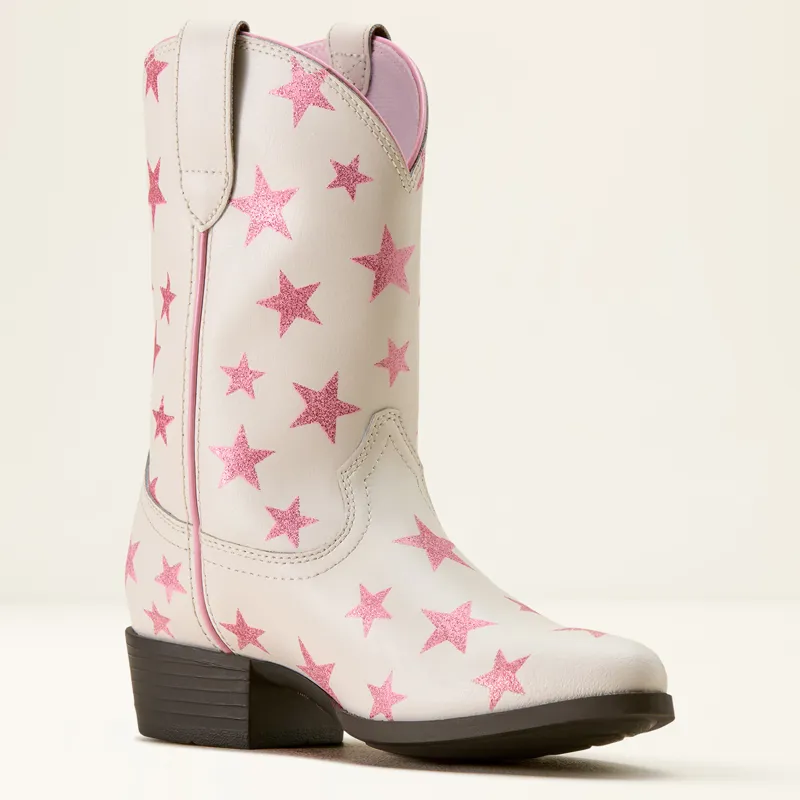 Ariat Youth Palmer R Toe Western Boot in Starlight Blush-4