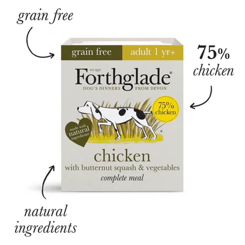Forthglade Grain Free Chicken and Butternut Squash Wet Dog Food 1Yr -3