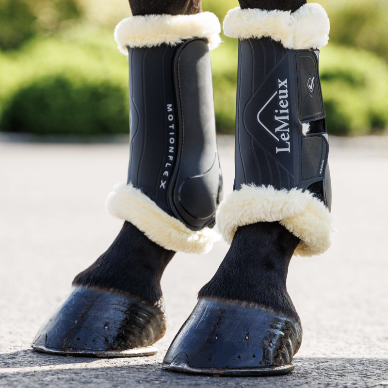 LeMieux Motionflex Dressage Boot With Fur Edge Black/Natural-3