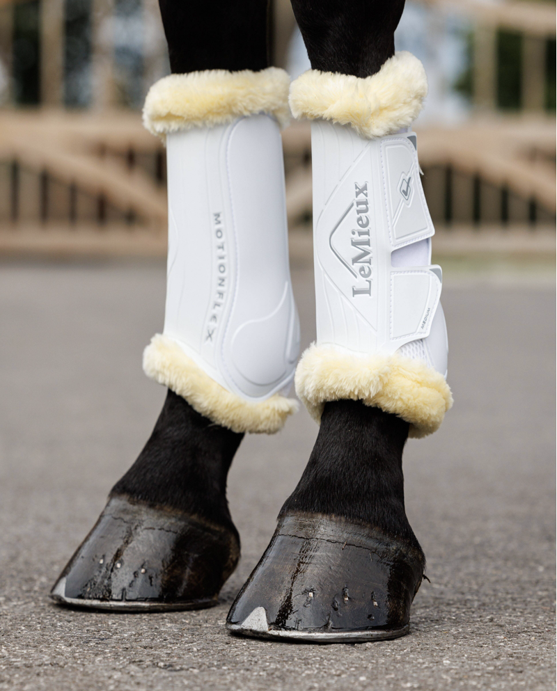 LeMieux Motionflex Dressage Boot With Fur Edge White/Natural-2