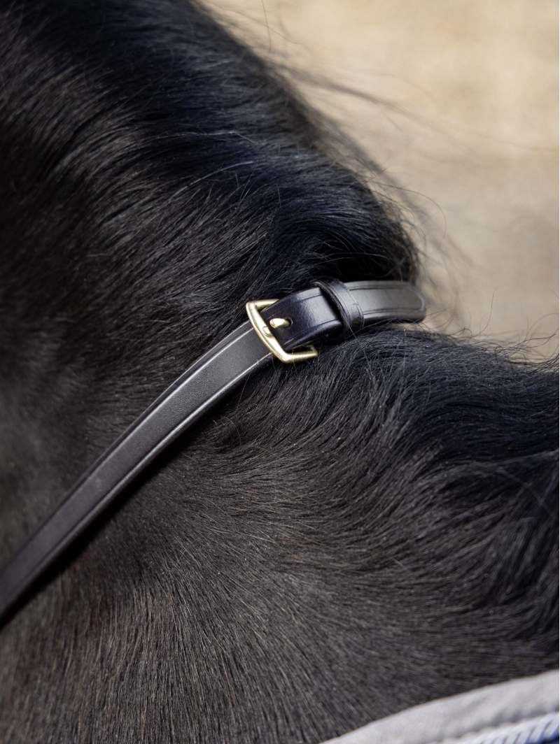 LeMieux Magna Grip Rubber Reins Brown/Brass-2