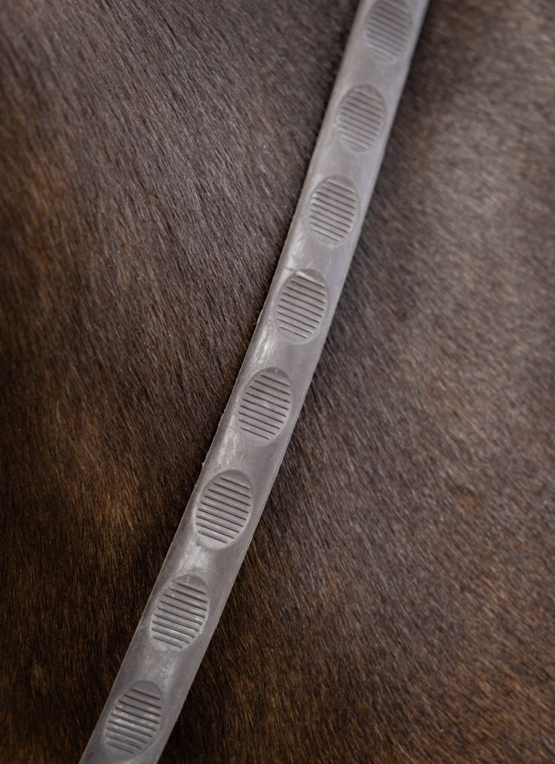 LeMieux Magna Grip Rubber Reins Brown/Silver-2