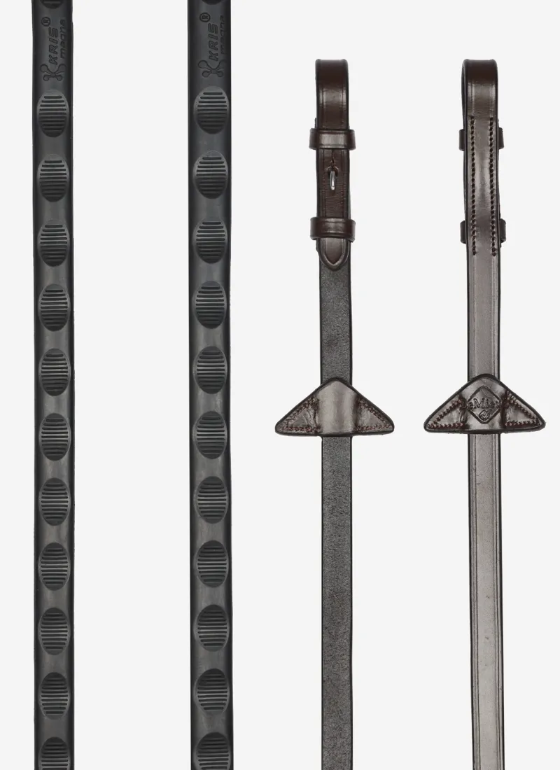LeMieux Magna Grip Rubber Reins Havana/Silver