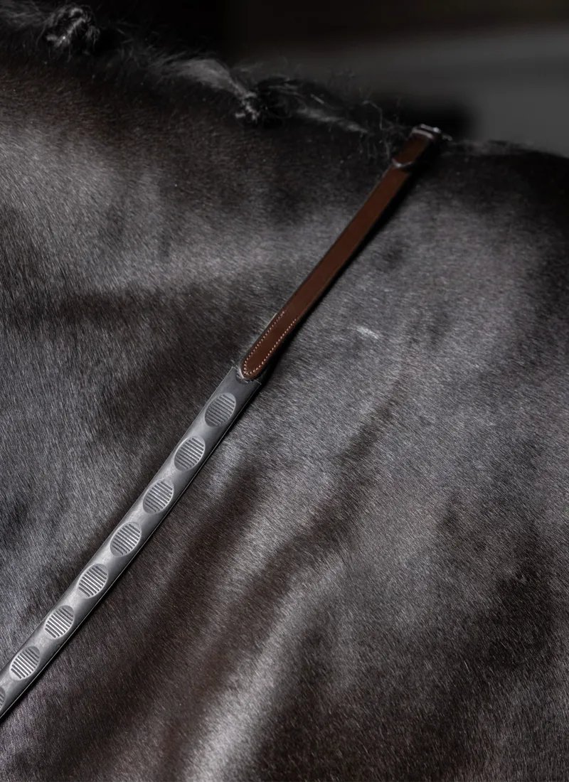 LeMieux Magna Grip Rubber Reins Havana/Brass