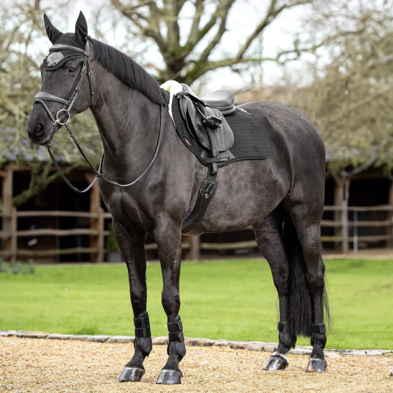 LeMieux Merino+ Half Lined Suede EuroJump Square Black/Natural-1