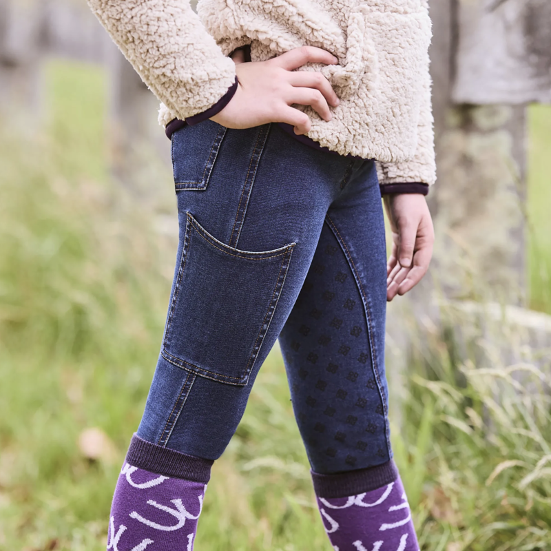 Dublin Kids Shona Denim Full Seat Breeches Light Blue-3