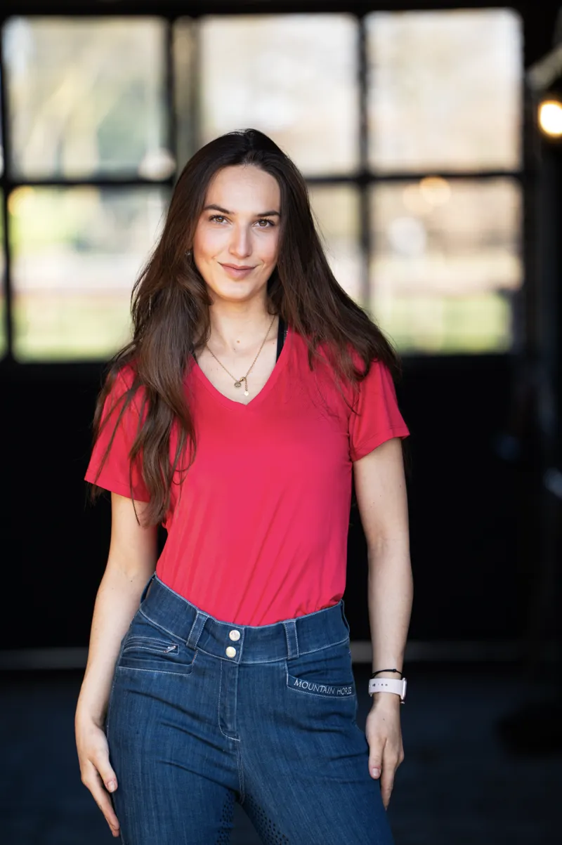 Mountain Horse Womens Active Loose Tee Red-2