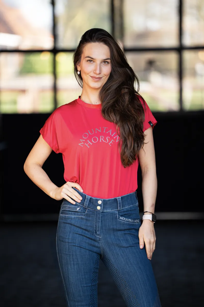 Mountain Horse Womens Active Loose Tee Red-3