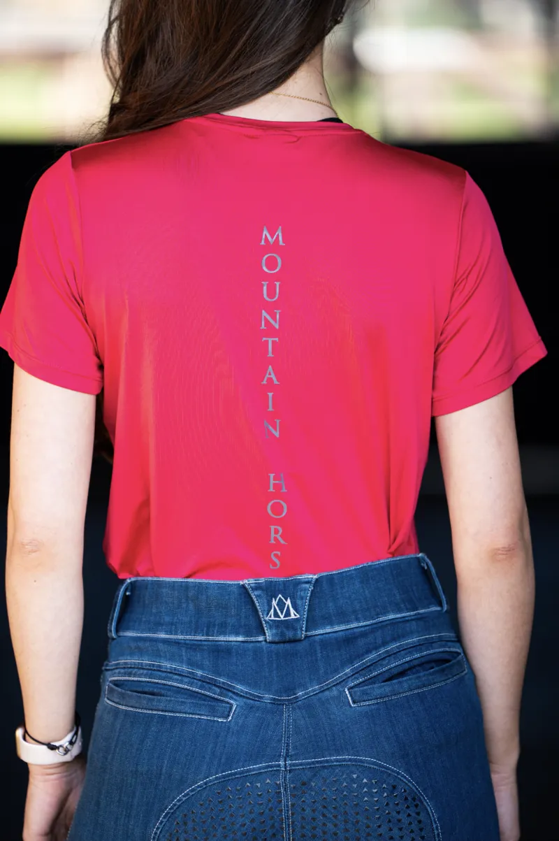 Mountain Horse Womens Active Loose Tee Red-4
