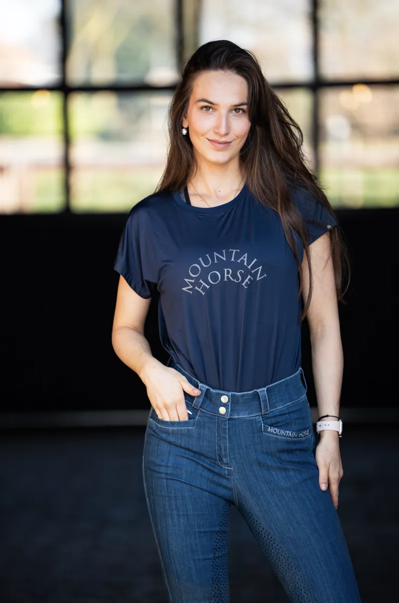 Mountain Horse Womens Active Loose Tee Navy-2