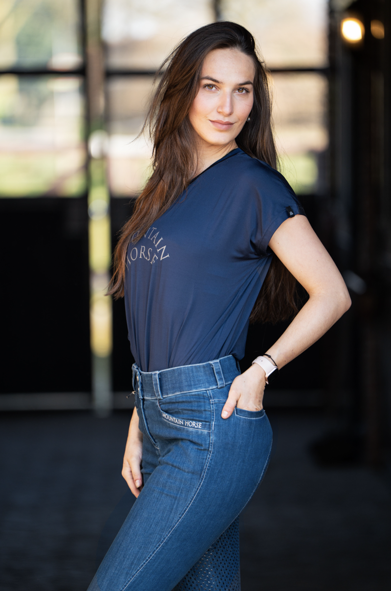 Mountain Horse Womens Active Loose Tee Navy-3