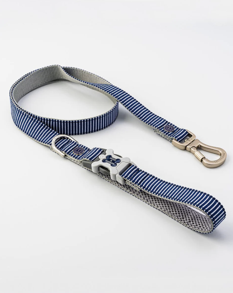 Hugo and Hudson Stripe Dog Leash Navy
