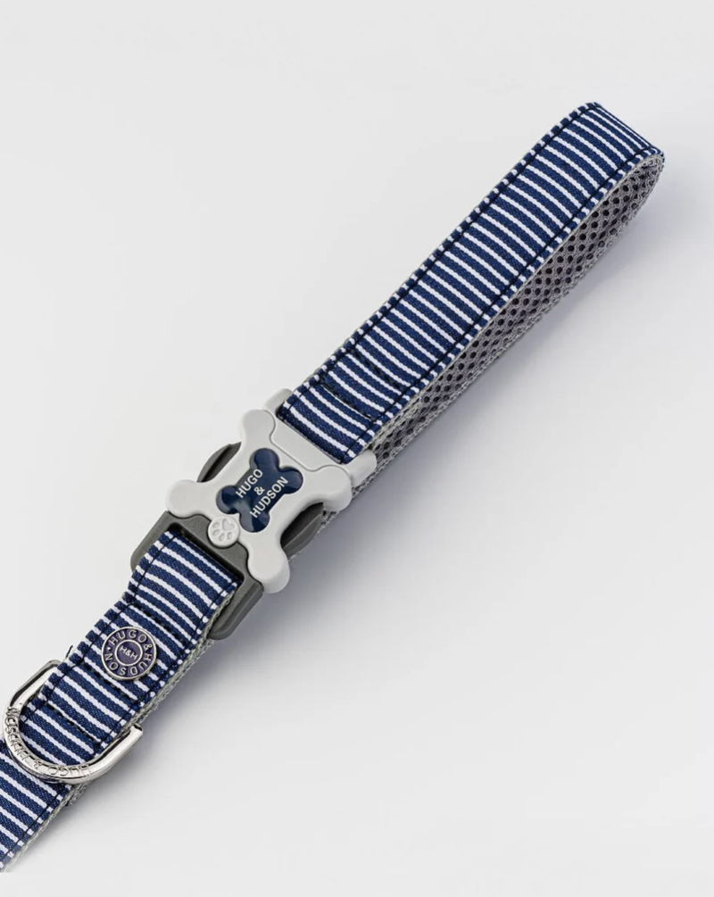 Hugo and Hudson Stripe Dog Leash Navy-2