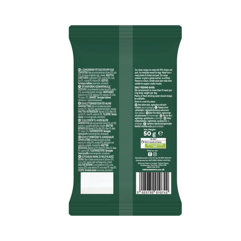 Natures Menu Chicken Meaty Treats Puppies 50g-1