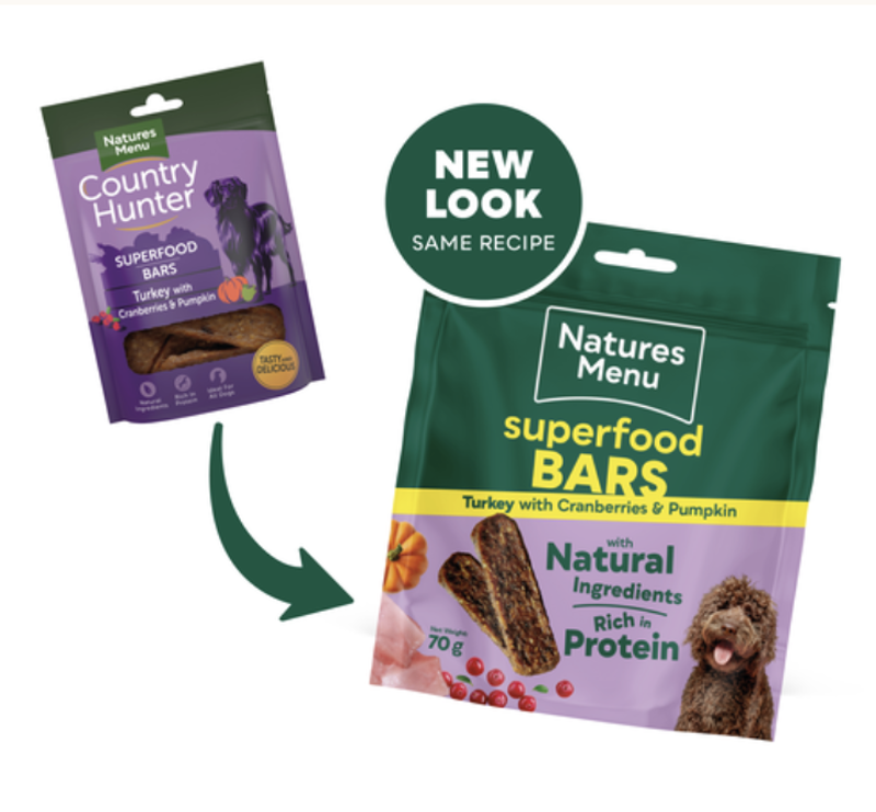 Natures Menu Superfoods Snacks Turkey Superfood Bars 70g-3