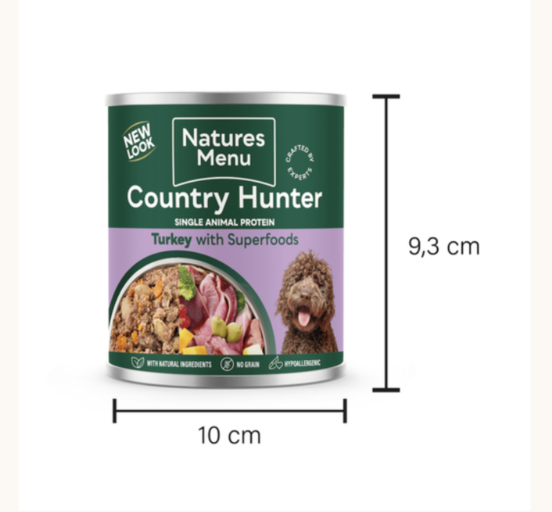 Natures Menu Country Hunter Turkey with Superfoods Can 600g-2