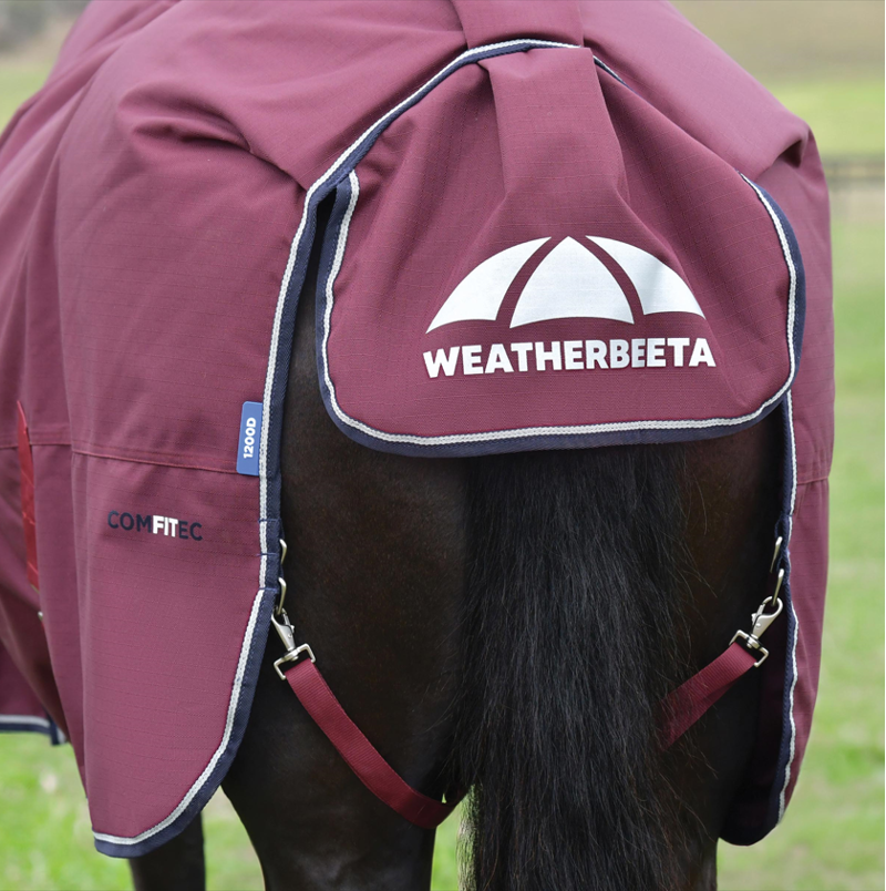 Weatherbeeta Comfitec Essential Turnout Standard Neck 50G Burgundy/Navy-4
