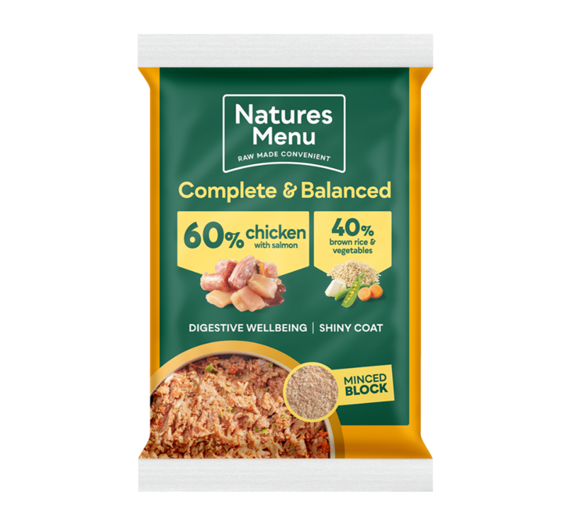 Natures Menu Frozen Mince Chicken and Salmon Dinner 300G