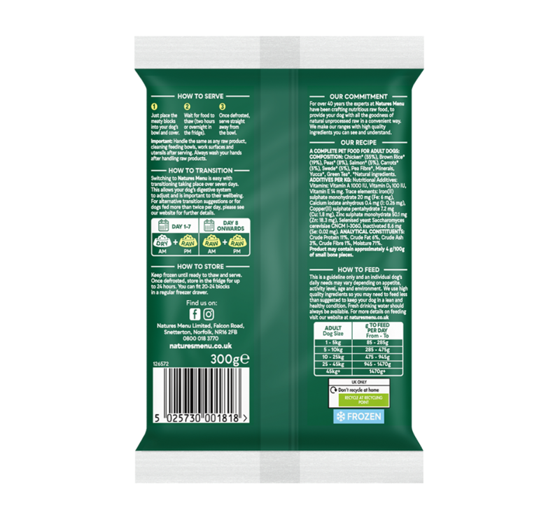 Natures Menu Frozen Mince Chicken and Salmon Dinner 300G-1