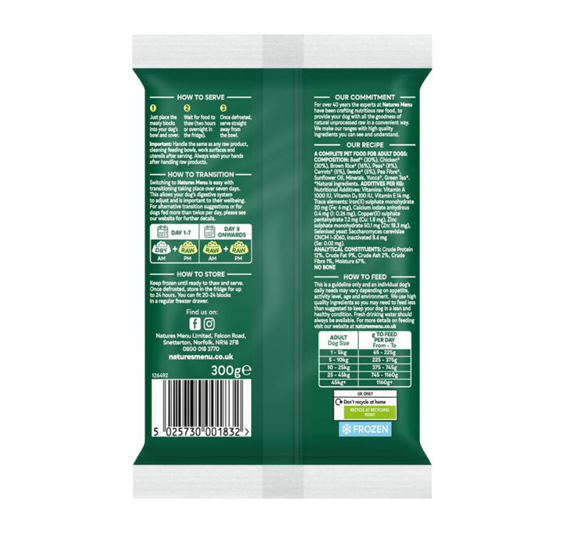 Natures Menu Frozen Mince Beef Dinner 300G-1