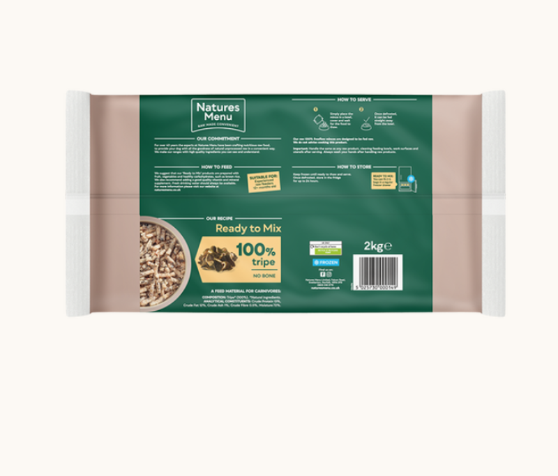 Natures Menu Ready To Mix Free Flow Tripe 2KG-1