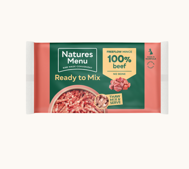 Natures Menu Ready To Mix Raw Frozen Free Flow Beef 2KG