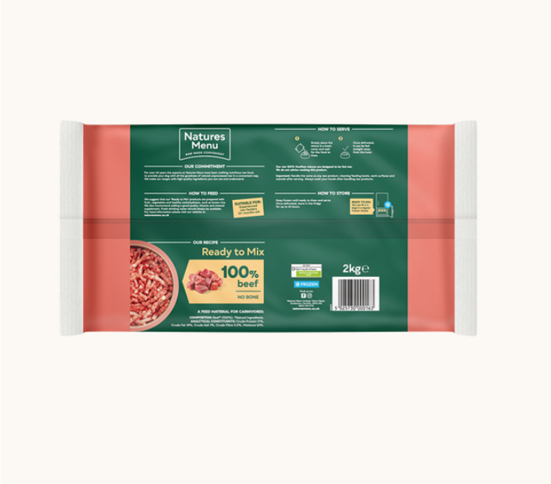 Natures Menu Ready To Mix Raw Frozen Free Flow Beef 2KG-1
