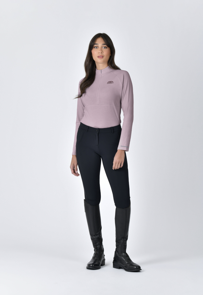 Weatherbeeta Ladies Bamboo Long Sleeve Performance Base Layer Lilac-1
