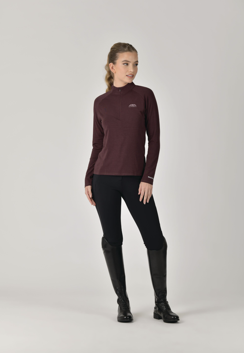 Weatherbeeta Ladies Bamboo Long Sleeve Performance Base Layer Mulberry-2