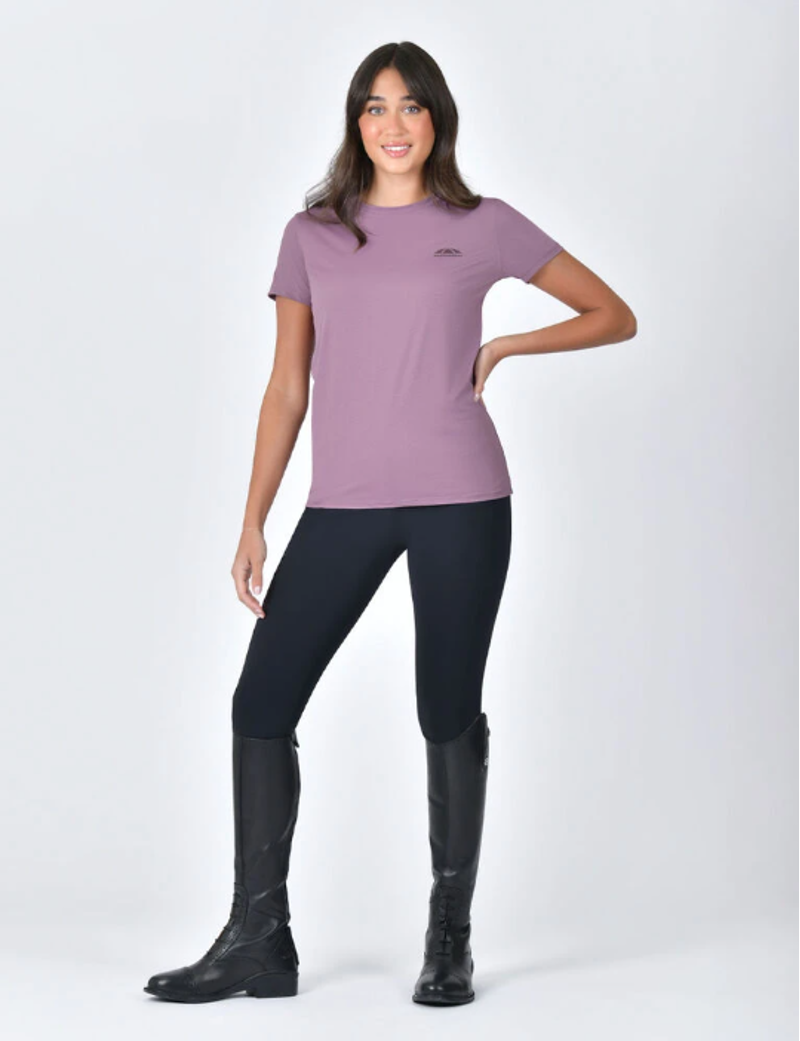 Weatherbeeta Womens Relaxed UV Short Sleeve Tee Mauve Wine-1