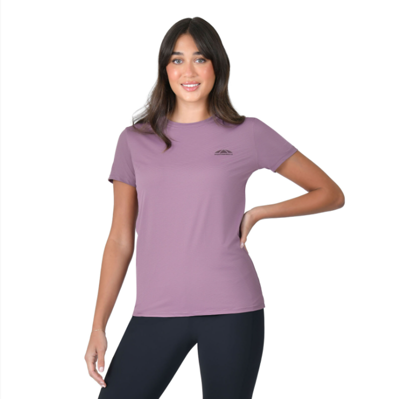 Weatherbeeta Womens Relaxed UV Short Sleeve Tee Mauve Wine