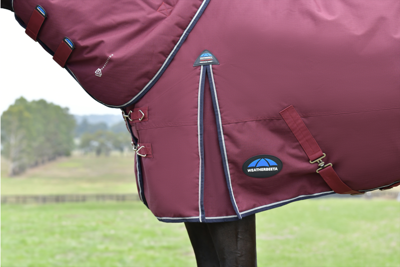 Weatherbeeta Comfitec Essential Turnout Detach-A-Neck 220G Burgundy/Navy-1