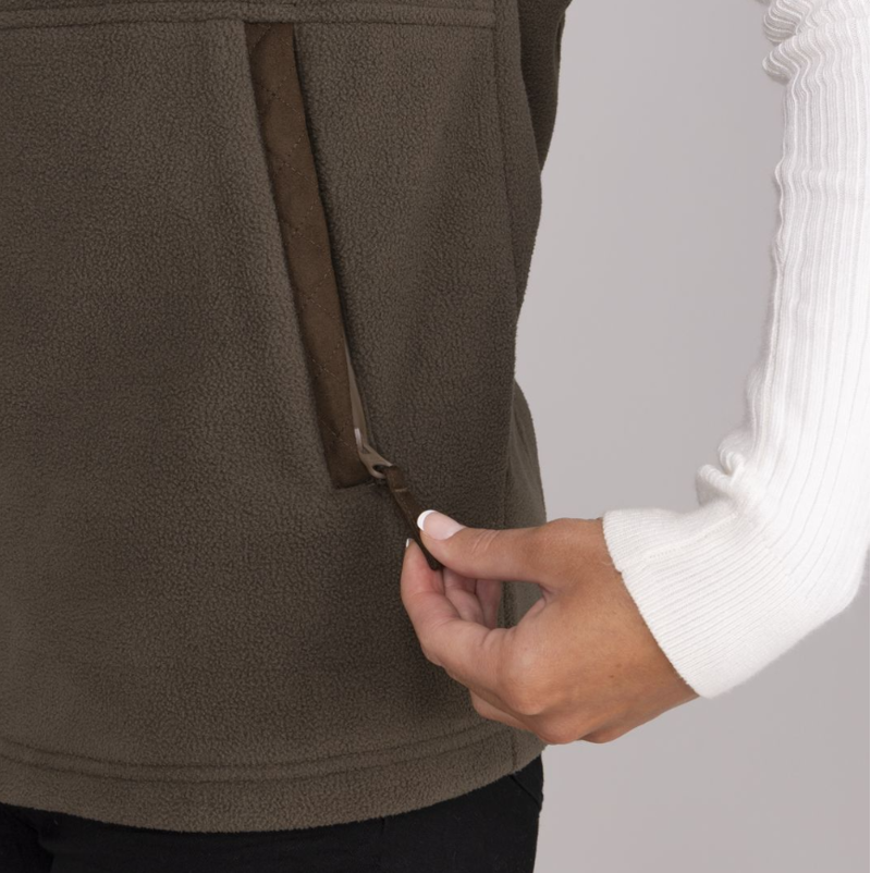 Shires Aubrion Heritage Fleece Gilet Unisex Dark Olive-2