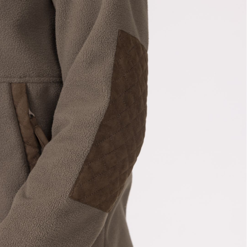 Shires Aubrion Heritage Quarter Zip Fleece Unisex Dark Olive-1