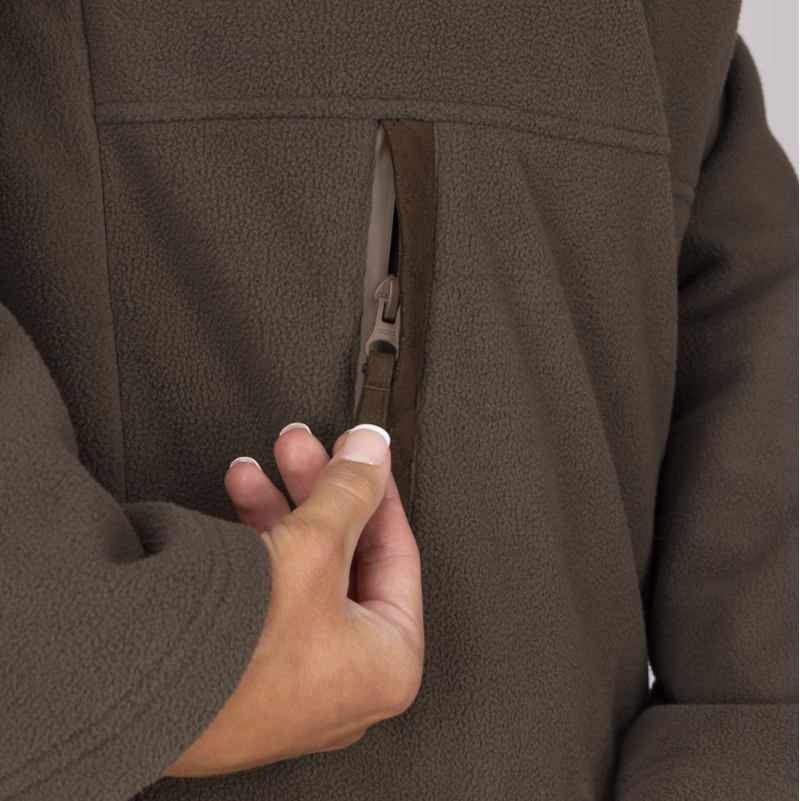 Shires Aubrion Heritage Quarter Zip Fleece Unisex Dark Olive-2