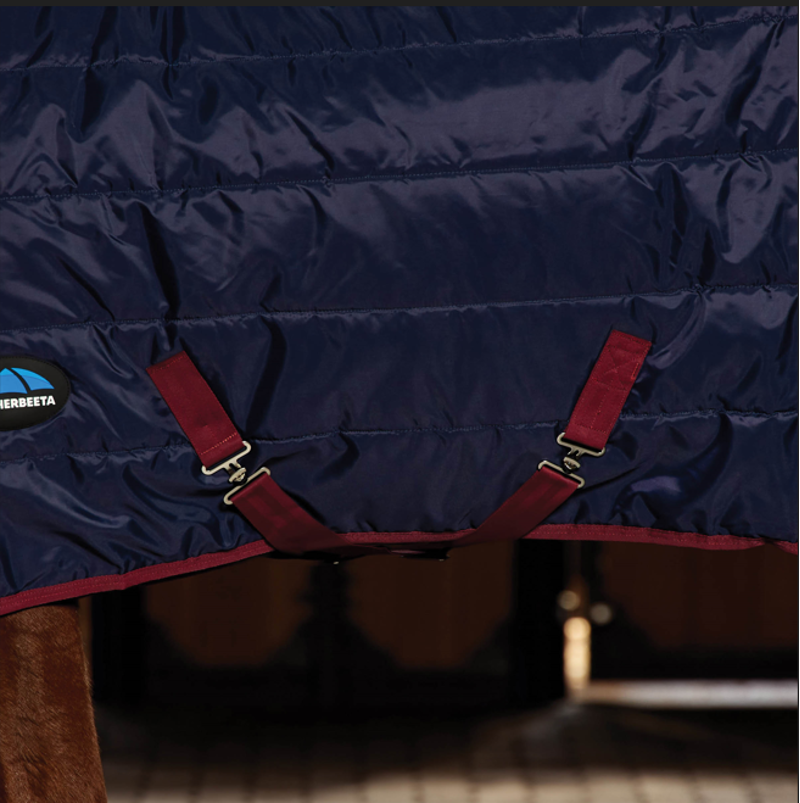 Weatherbeeta Comfitec 210D Channel Quilt Stable Standard Neck 220G Navy/Burgundy-3