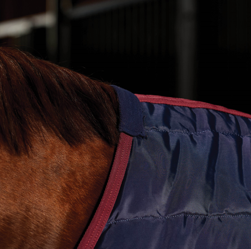 Weatherbeeta Comfitec 210D Channel Quilt Stable Standard Neck 220G Navy/Burgundy-1
