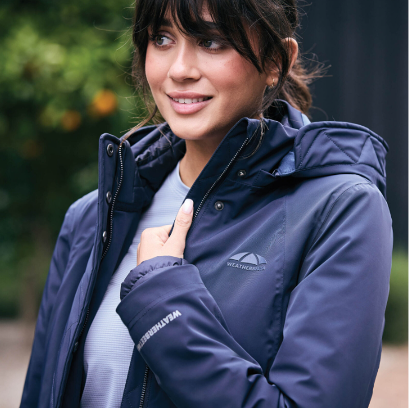 Weatherbeeta Womens All Purpose Waterproof Longline Equestrian Jacket Navy-4