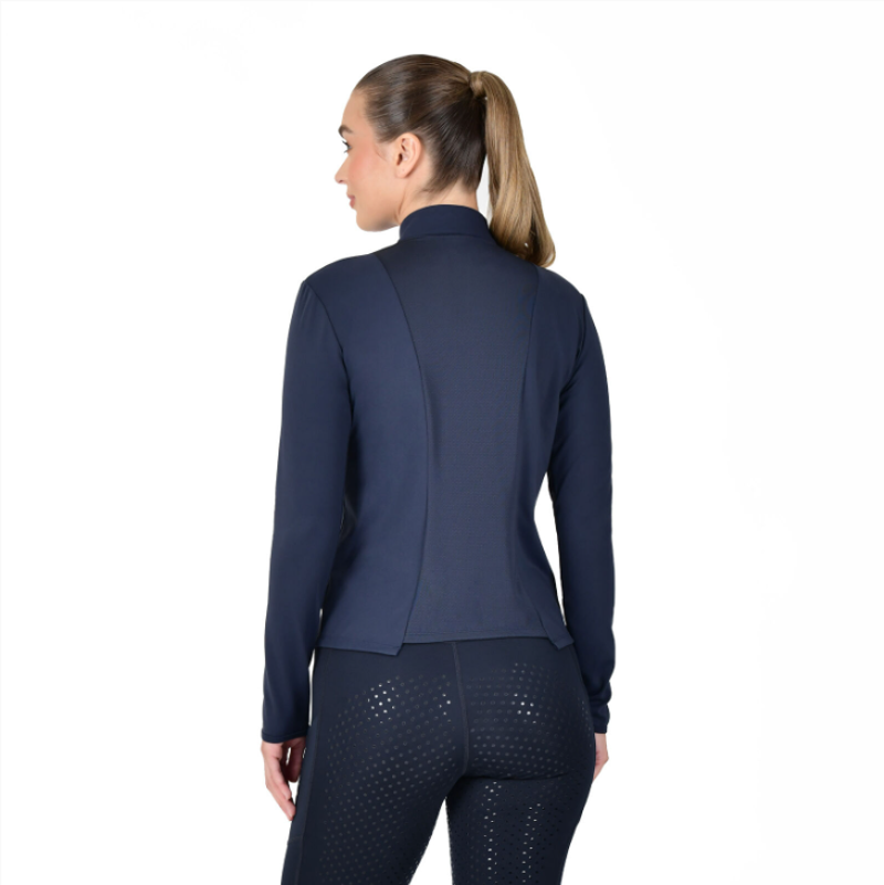 Dublin Womens Brushed Fitted Base Layer Riding Top Navy-2