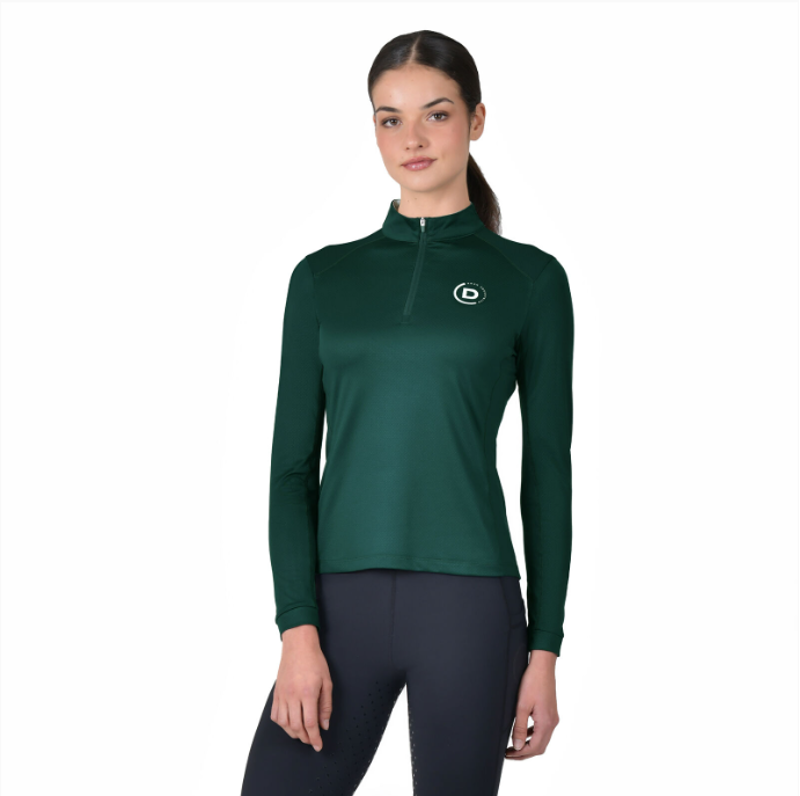 Dublin Womens Breathable Long Sleeve Riding Top Dark Emerald Green