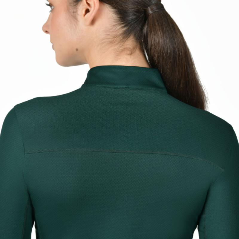 Dublin Womens Breathable Long Sleeve Riding Top Dark Emerald Green-3