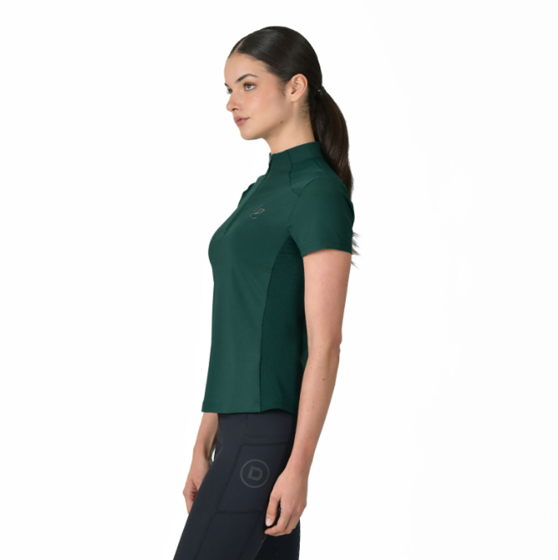 Dublin Womens 1/4 Zip Breathable Short Sleeve Top Dark Emerald Green-1