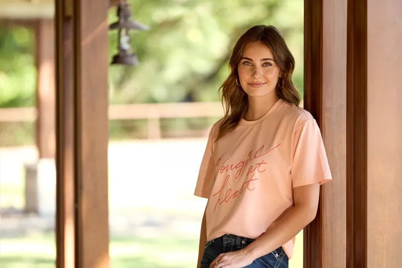 Ariat Women Cowgirl at Heart T-Shirt in Tropical Peach-4