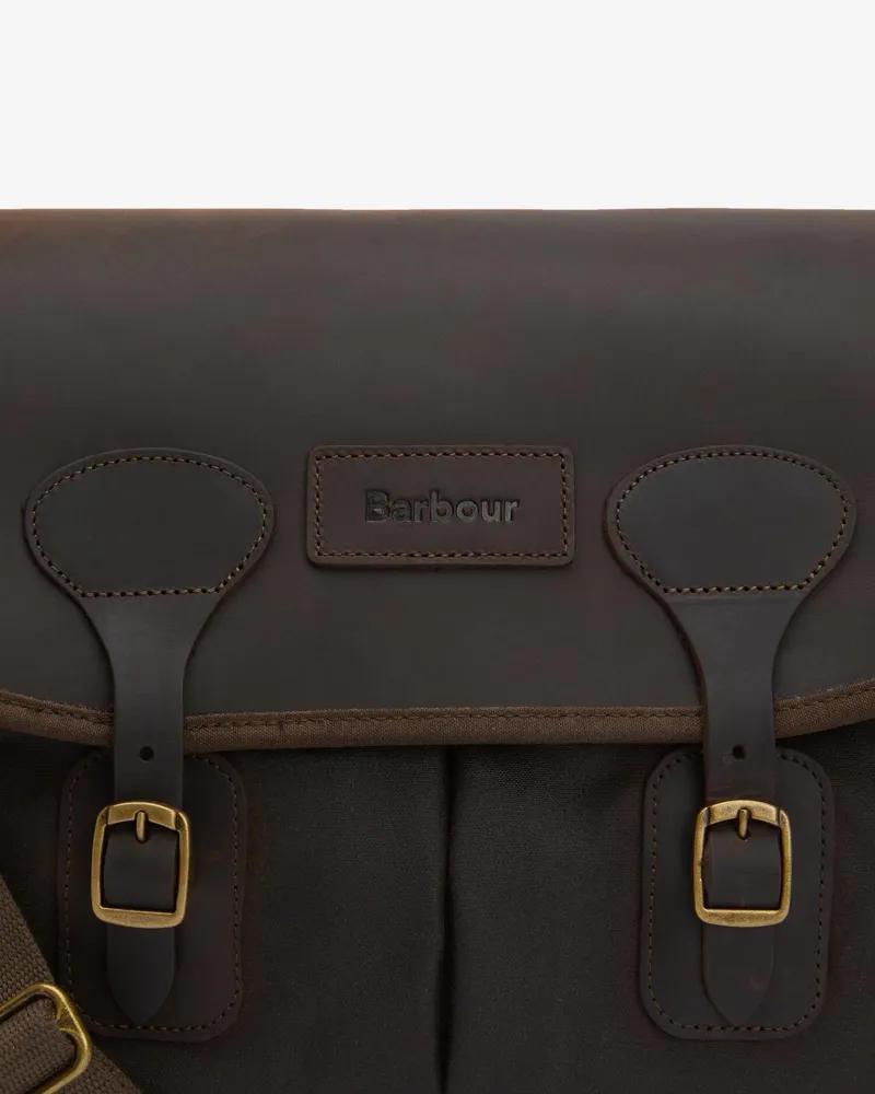 Barbour Tarras Waxed Cotton and Leather Bag in Olive-4