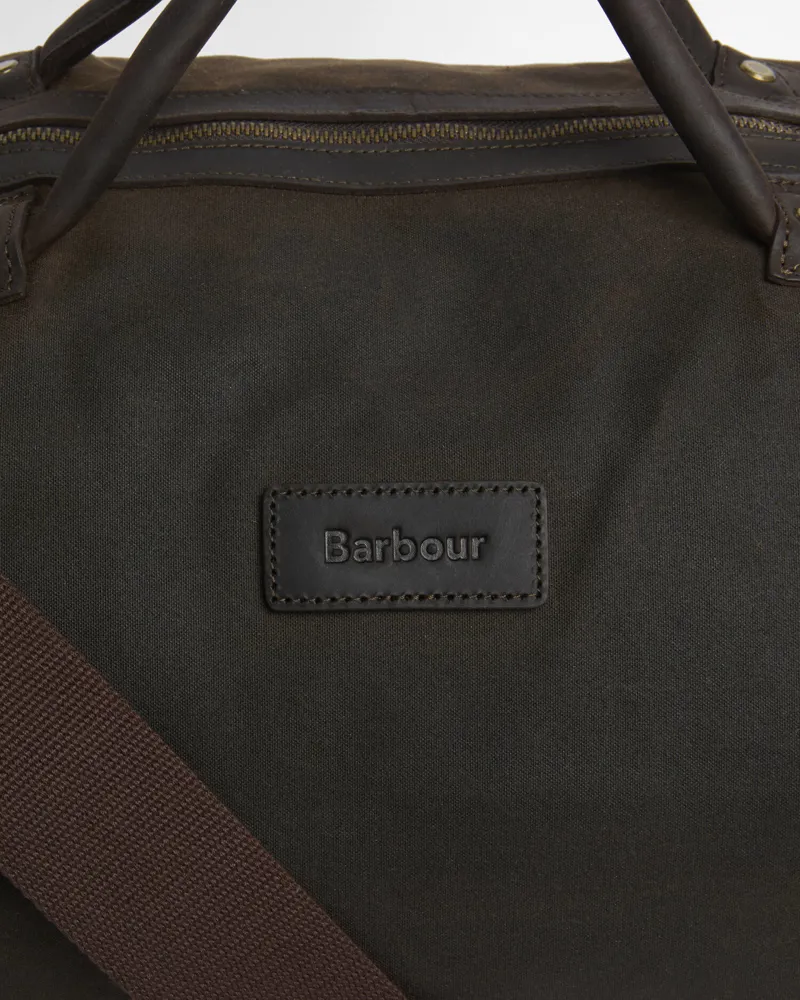 Barbour Waxed Cotton Holdall in Olive-3