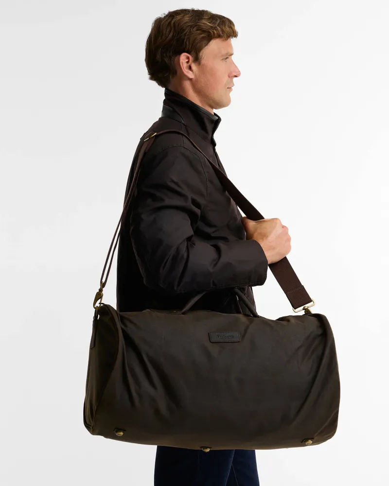 Barbour Waxed Cotton Holdall in Olive-4