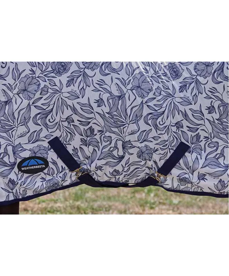 Weatherbeeta Comfitec Limited Edition Fly Sheet Combo in Navy and White Floral Print-5