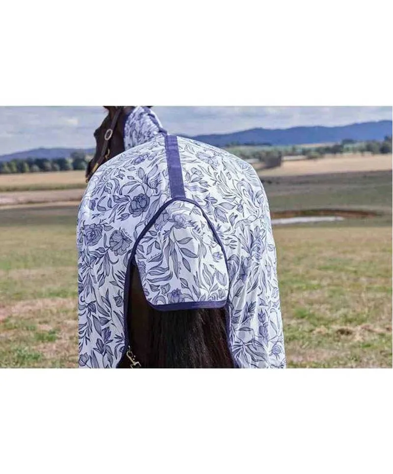 Weatherbeeta Comfitec Limited Edition Fly Sheet Combo in Navy and White Floral Print-6